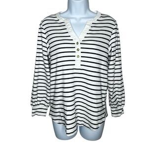 Lauren Conrad Women’s L Striped 3/4 Sleeve Top